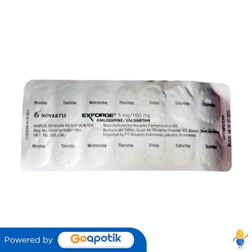 EXFORGE 5/160 MG BLISTER 14 TABLET