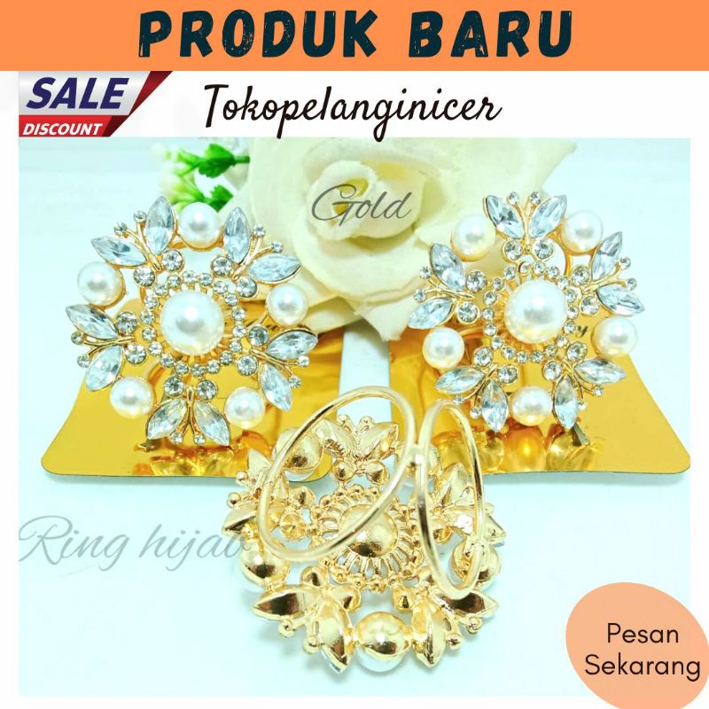 Cincin Hijab mutiara/ring gamis Terlaris Terbaru untuk Jilbab/Bros Gesper Hijab gamis trendy dan terkait fashion muslim