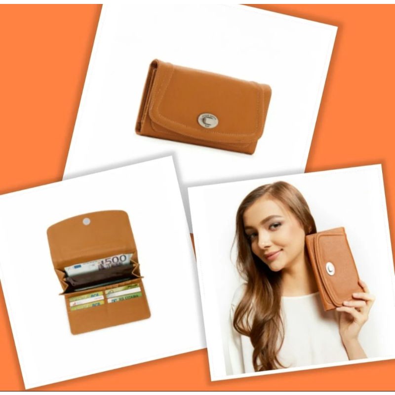 Dompet Panjang Wanita hitam dan Zalina Brown Sophie Martin Paris Ori