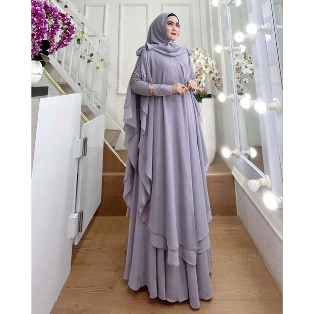 DIJAH 752 Syari polos cantik khimar hoodie jumbo by Dijah original