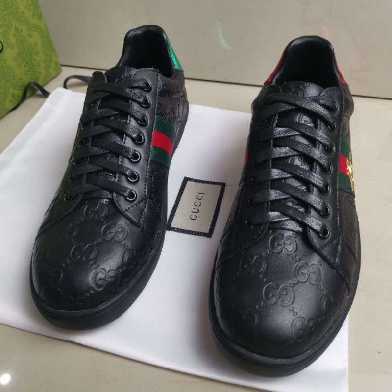 sepatu pria hitam sneaker cowok gg Bee strip men shoes p1shoes new