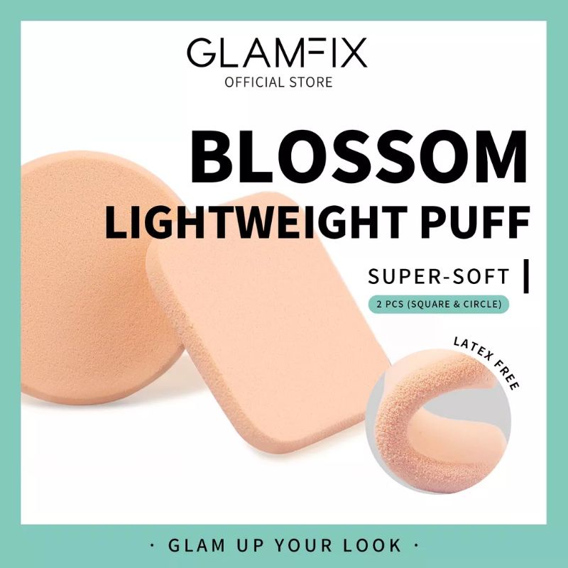 GLAMFIX Blossom Lightweight Pressed Powder Puff _ Puff Spon Bedak Padat - Circle Isi 1pcs | GLAM FIX Beauty Tools by YOU