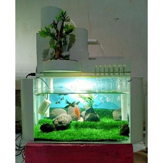 Aquarium Mini Unik Akrilik Minimalis Akuarium Ikan Cupang Guppy