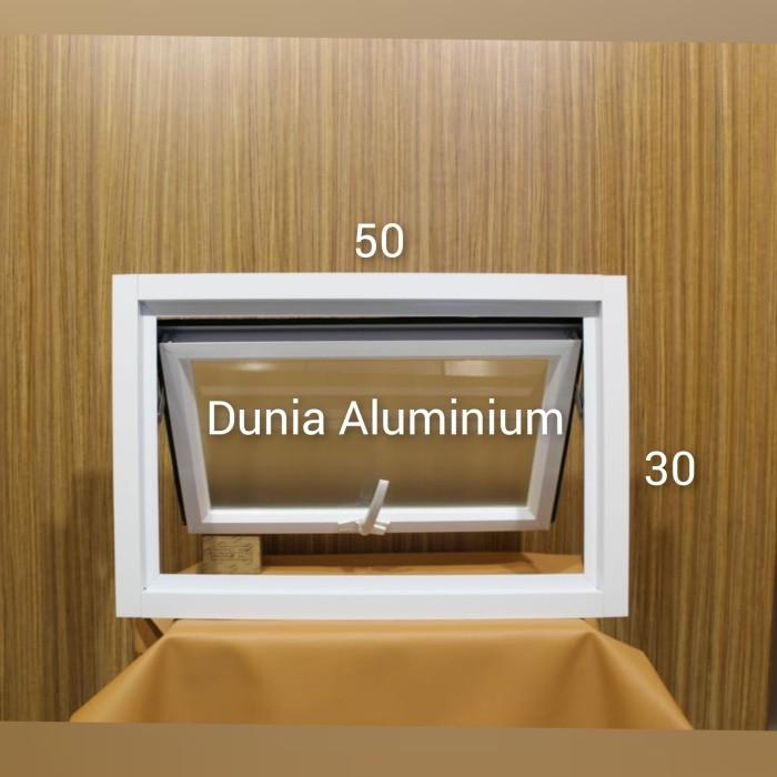 Terlaris Jendela Aluminium 50 X 30 - Putih Bening, J01 Potrait
