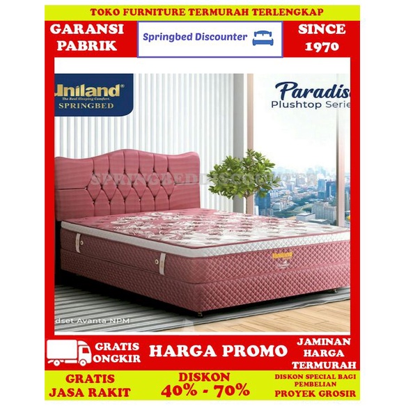 Springbed Spring Bed UNILAND PARADISE PLUSHTOP AVANTA 100x200 Set
