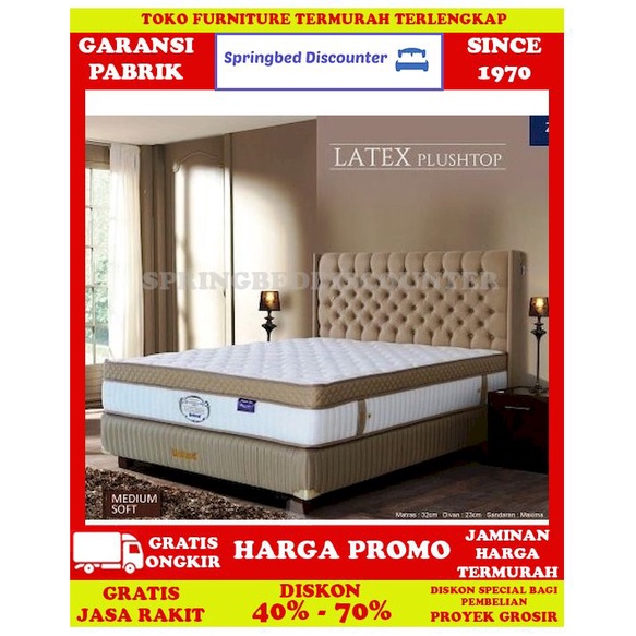Springbed Spring Bed Kasur Uniland Latex PocketPTop MAXIMA 120x200 Set