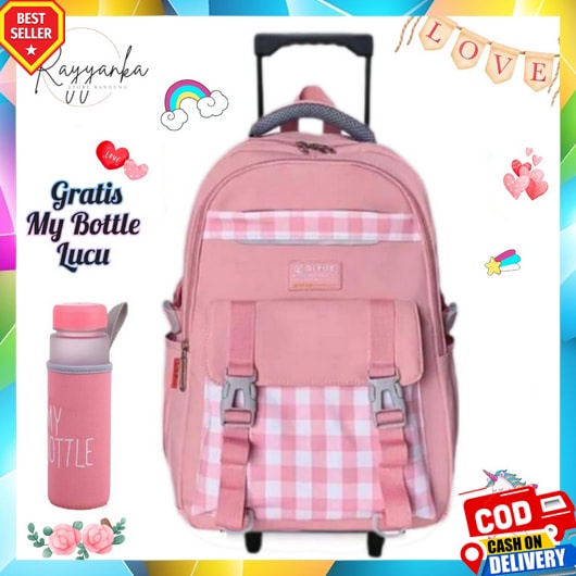 Tas Troli Ransel Anak Perempuan Tk Laki Sd Cewek Cowok Bags Koper Roda Lipat Travel Murah Traveling 