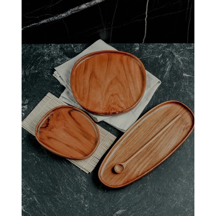 

Dorado Natural Wooden Platter Oval / Piring Wadah Saji Kayu 30x12cm
