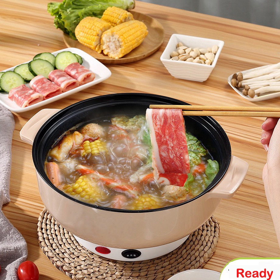 Hot Diskon ready   Panci Listrik Multifungsi Free kukusan // Steamer Stainless Lapis Keramik Teflon 