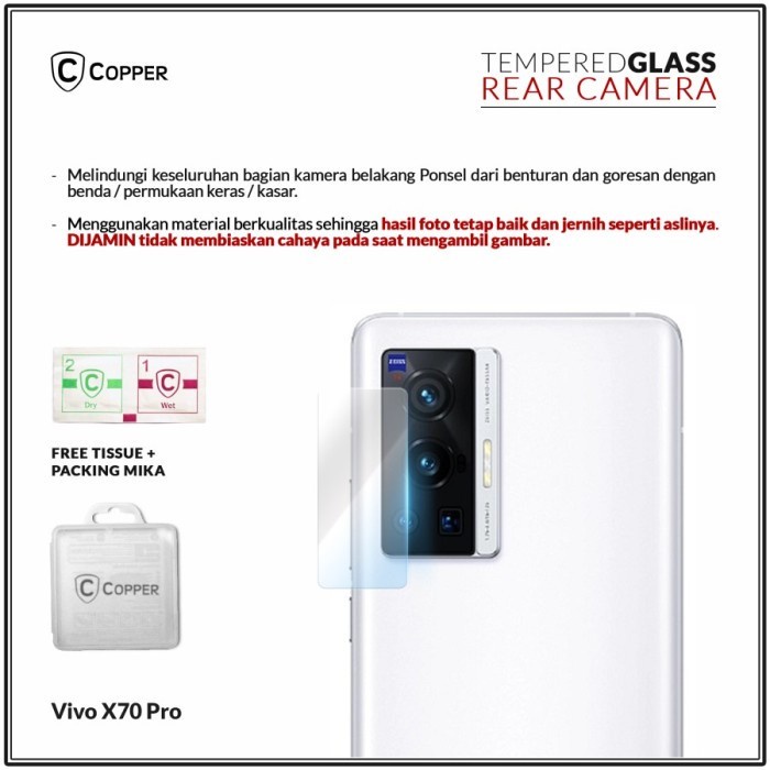 Copper Tempered Glass Kamera - Vivo X70 Pro