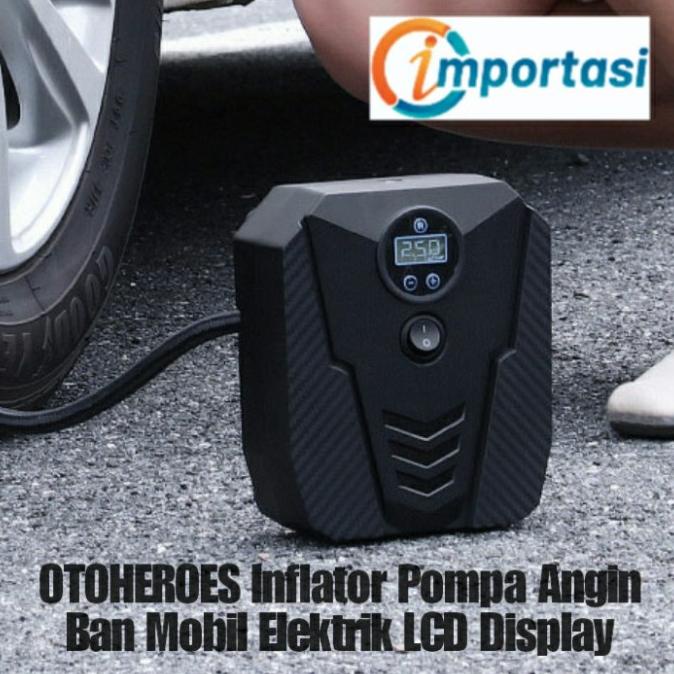 OTOHEROES Pompa Angin Inflator Ban Mobil Motor Elektrik LCD Display