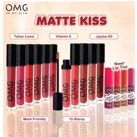 ❤ MurahMarket ❤ OMG Oh My Glam Matte Kiss Lip Cream 3.5g ( lipstick lipstik lipcream )