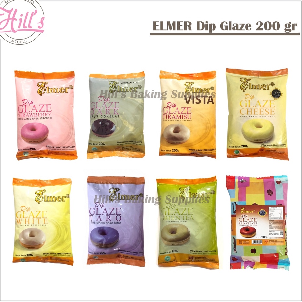 

➾g8 Best Seller✬ TERLENGKAP !!! ELMER DIP GLAZE 200 GR ALL VARIAN / TOPPING DONUT / SELAI DONAT TIRAMISU STROBERI COKELAT GREEN TEA CHEESE WHITE SUSU TARO 200GR V80 ✼