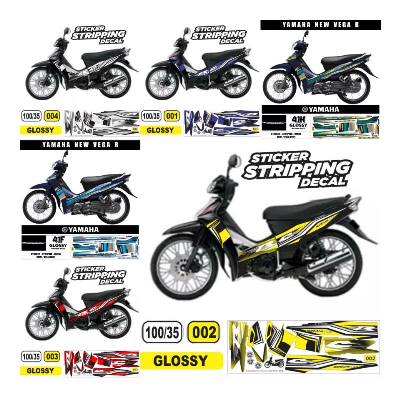 Sticker striping Decal Vega r new / Stiker variasi Yamaha vega sprak nano