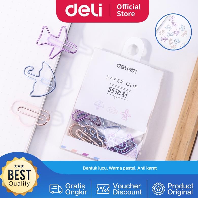 

COD - Deli Paper Clip / Penjepit Kertas / Klip Kertas Bentuk Lucu Warna-Warni 0055 ..