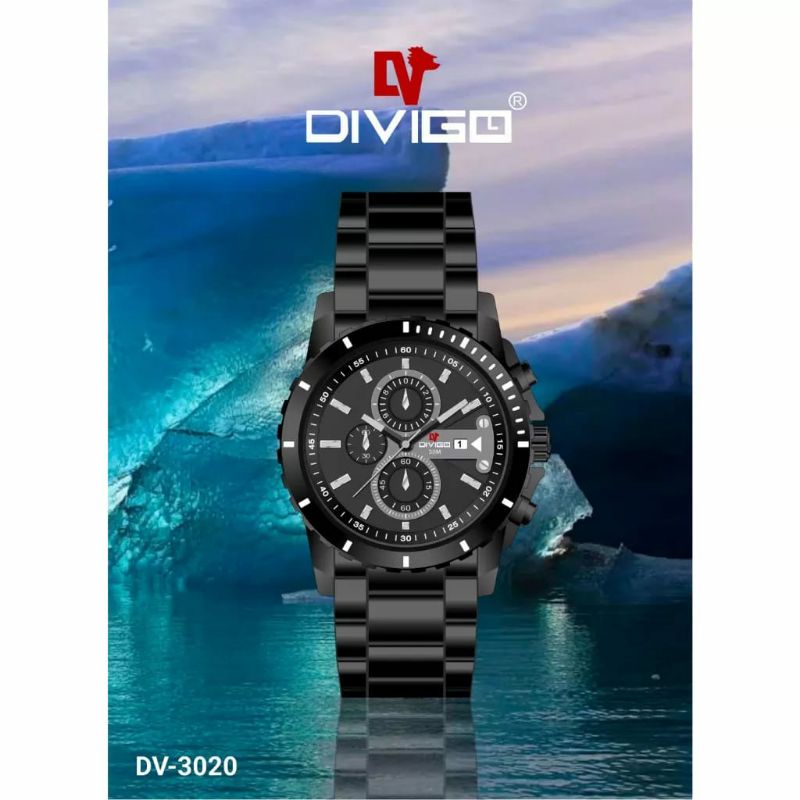 Jam Tangan Divigo 3020 Original All Stainliss Solid Kasual Pria