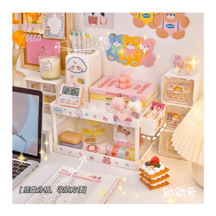 

Terlaris 2 Tier Study White Rack Organizer Aesthetic Korean Style