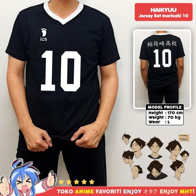 Kostum Cosplay Anime Haikyuu Jersey Inarizaki No. 10 Suna Rintarou