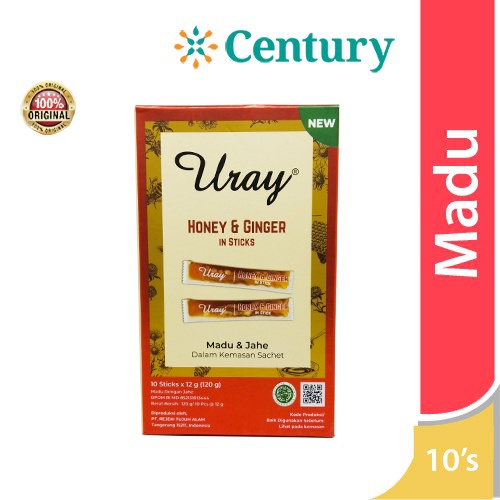 

Madu Uray Honey & Ginger isi 10 Sticks/Madu dan Jahe/Daya Tahan Tubuh/Suplemen Kesehatan