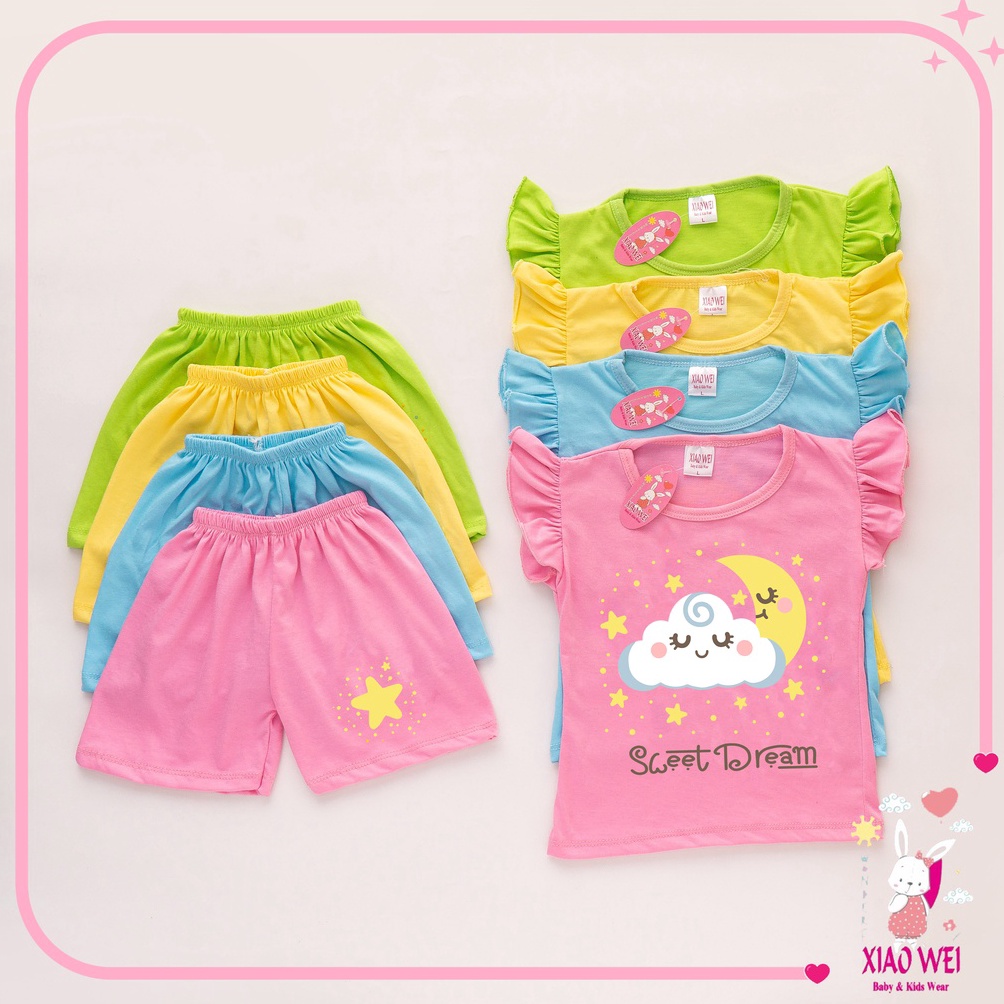 MTK.7Jn23ғ ▪ Setelan Anak Perempuan Ruffle Sweet Dreams/ Setelan Bayi Perempuan / Baju Anak anak per