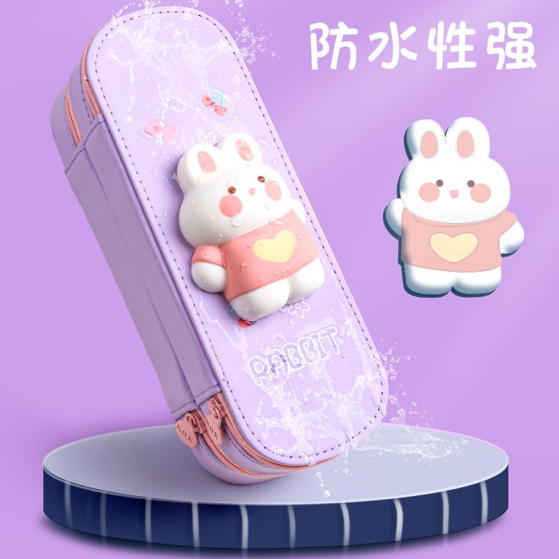 

BABYHAPPY7 Kotak Pensil Squishy 3D Anak Tempat Pensil 3D Anak Anti Air 2 Tingkat