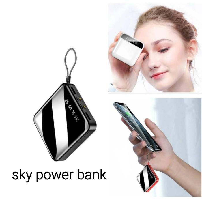 Terlaris Sky Power Bank Slim Tipis Kecil Mini Quick Charge Led Hd Display Murni