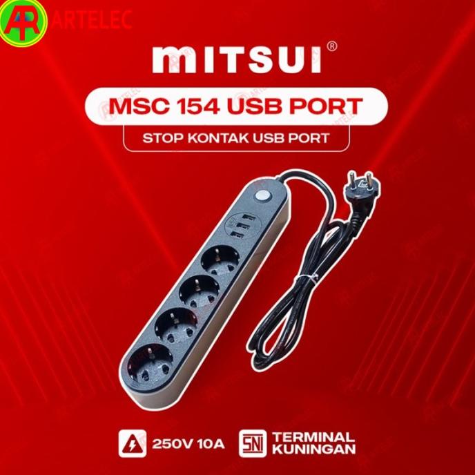 Colokan listrik Mitsui MSC-154-USB | cok sambung | kabel extension