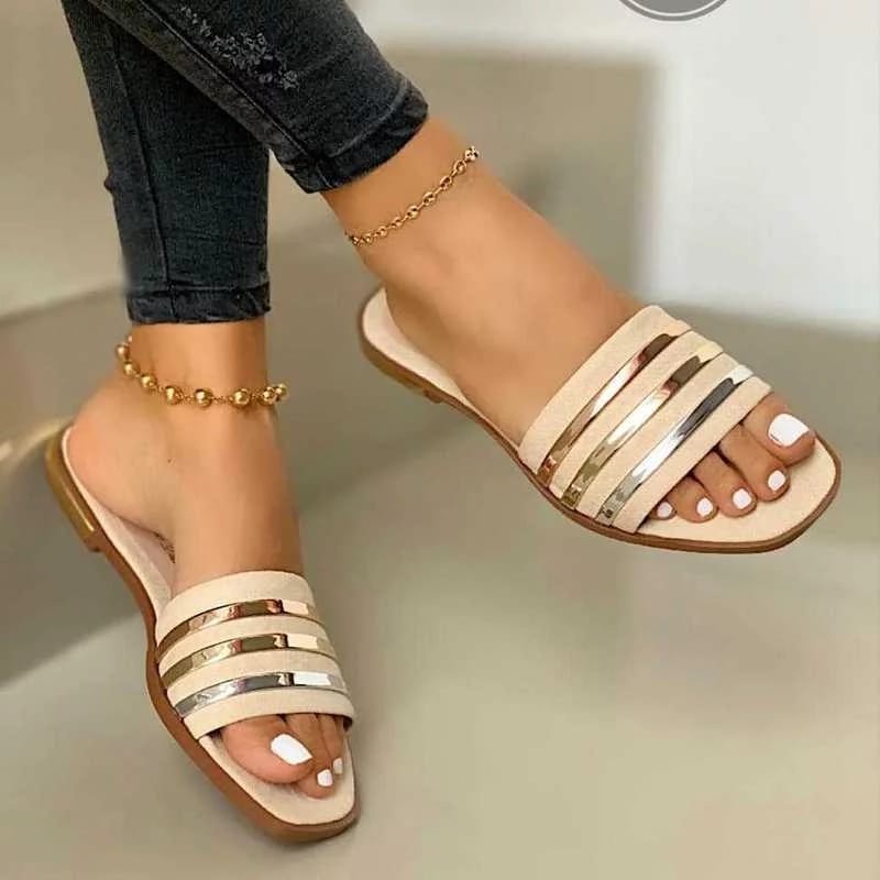 flash sale 7,7 Sandal Kokop Teplek Wanita List GOLD VT 24