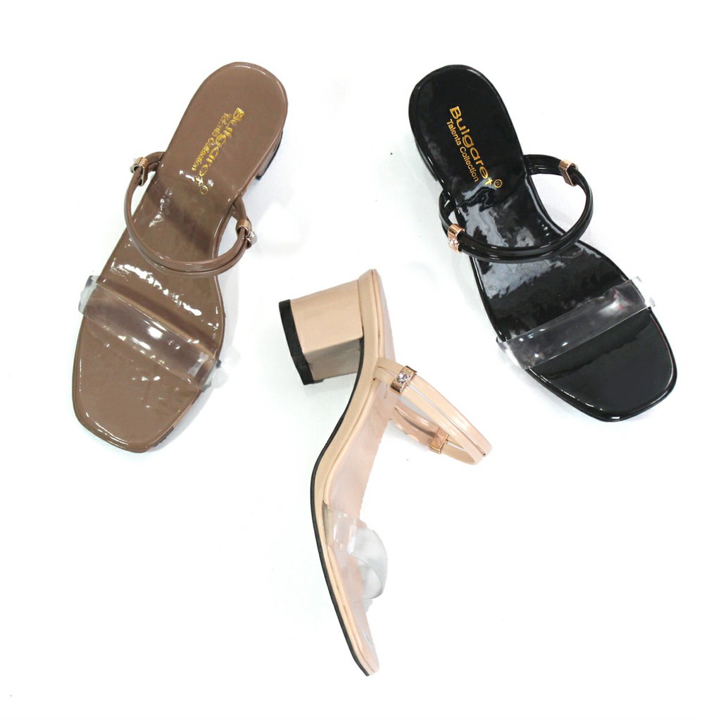 Sandal Strap TALI Hak Tahu Wanita HELLEN Block Heels R 65