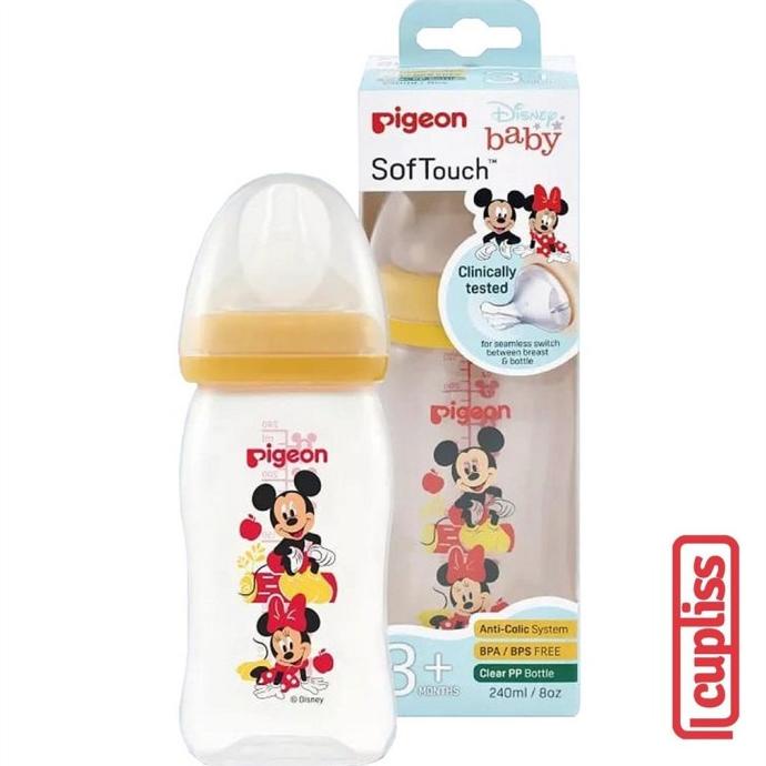 PIGEON Bottle PP Wide Neck 240ml Yellow Disney Botol Susu 240 ml