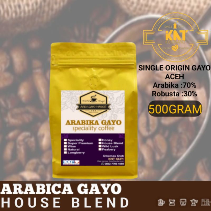 

Kopi blend 500gram espresso arabica robusta gayo aceh original 70 30.