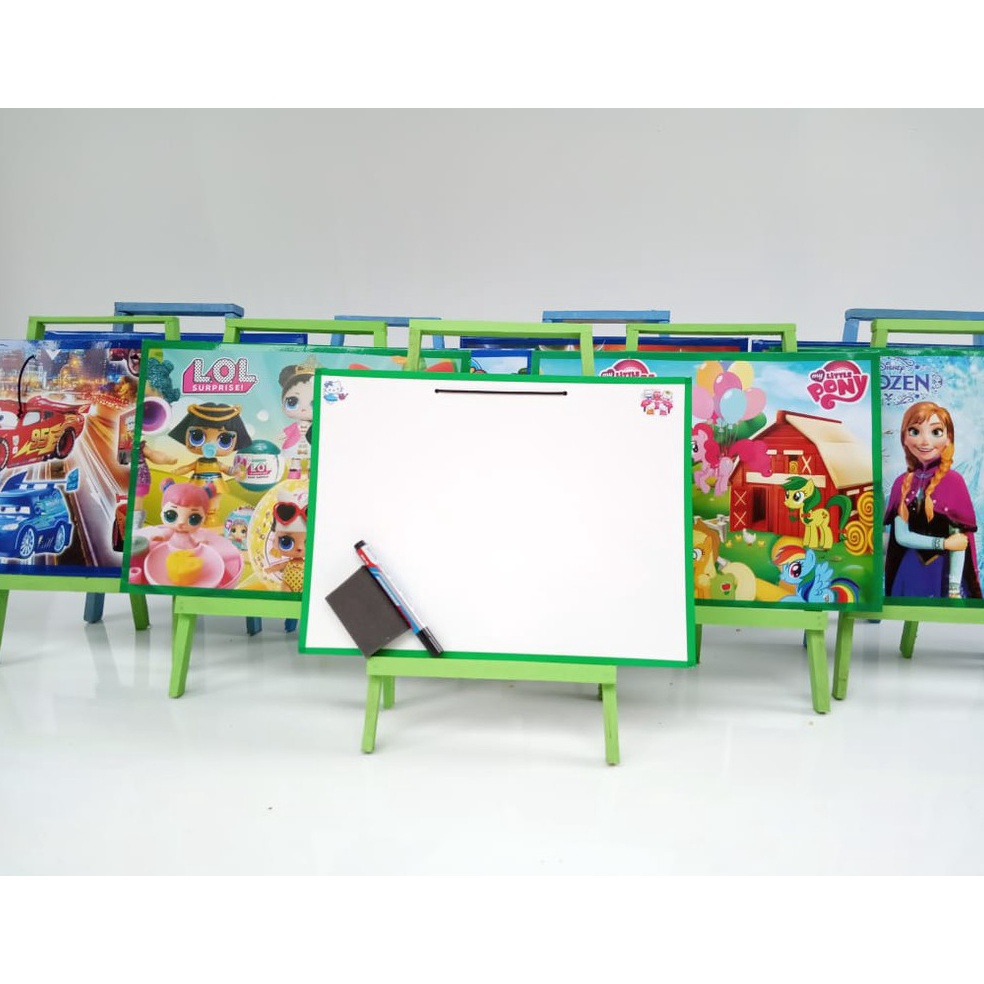 

COD Papan tulis dengan penyangga White board karakter anak Papan tulis dengan penyangga kayu ➣COD