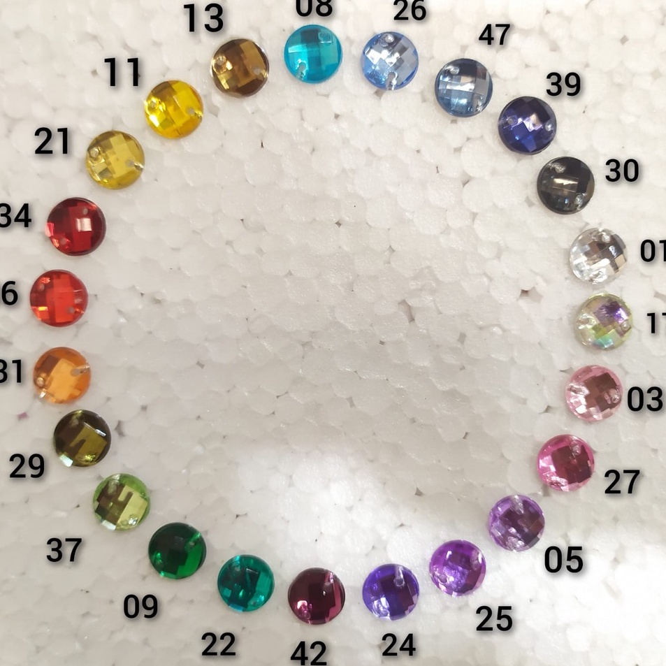 STAR Payet / Diamond Kristal Akrilik Jahit Grade A Bulat 10 mm, 100 pcs