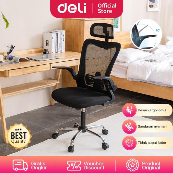 Deli Kursi Kantor / Kursi Kerja Jaring dengan Senderan Kepala E492X