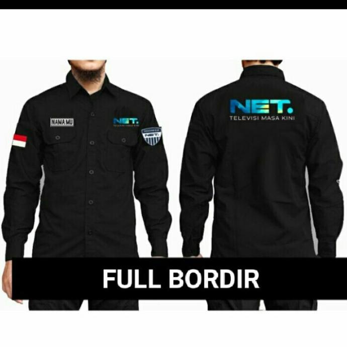 KEMEJA NET TV KEMEJA SERAGAM NET TV FULL BORDIR