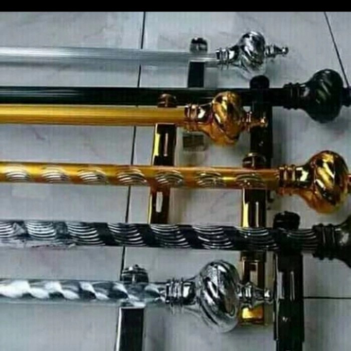 Hodeng Rel Batang Gorden Jendela Minimalis Pipa Gorden 100Cm