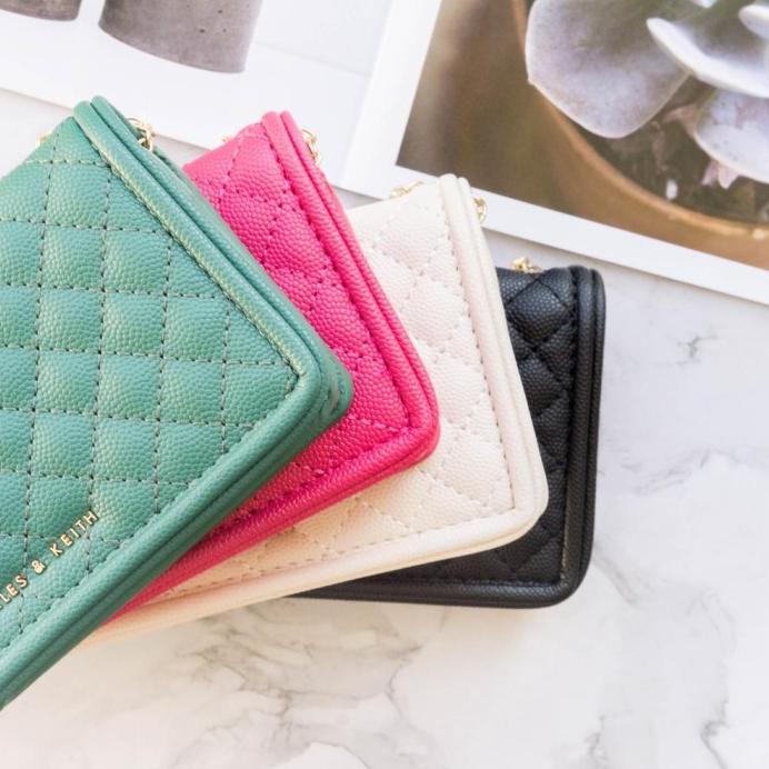 TERLARIS DOMPET WANITA CHARLES & KEITH QUILTED POUCH - CK - 30680914