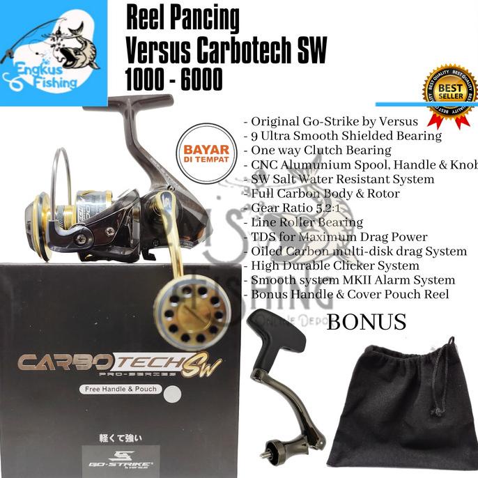Reel Pancing Versus Carbotech SW Terbaru 1000 - 6000 (9 Bearing) Murah