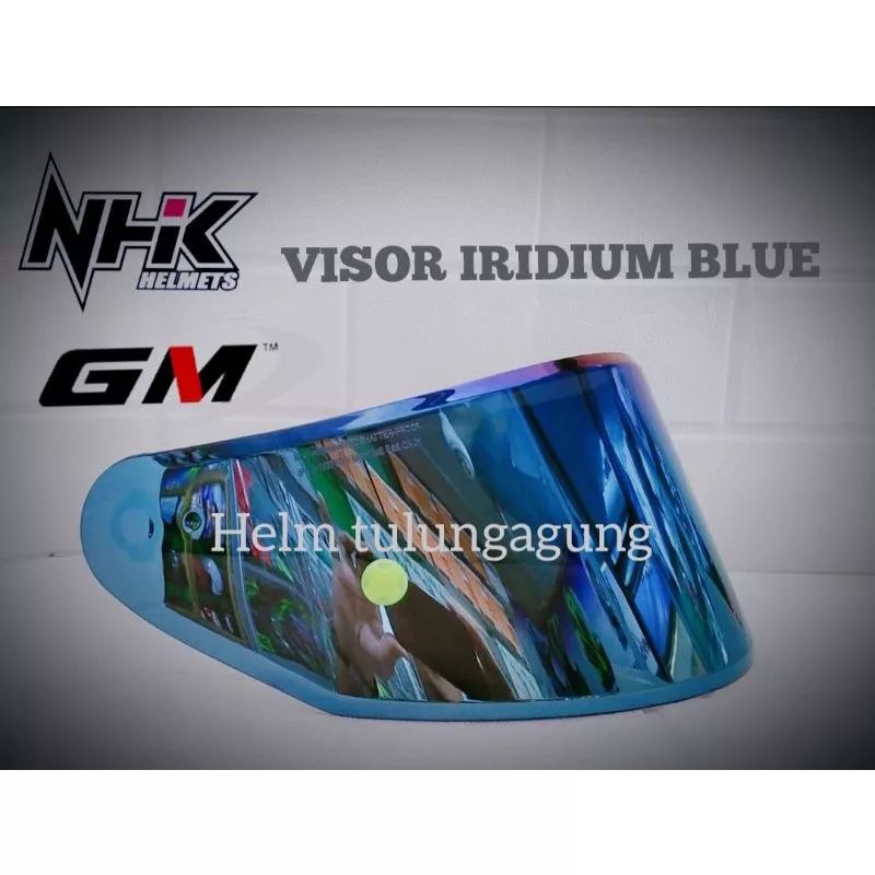 Paket Flat visor NHK RX9 + spoiler NHK RX9 Visor iridium BLUE /SILVER GOLD SMOKE + stiker visor