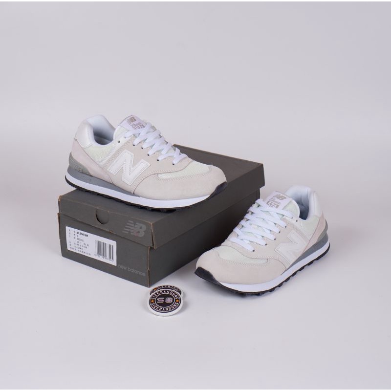 Sepatu New Balance 574 Light Grey White