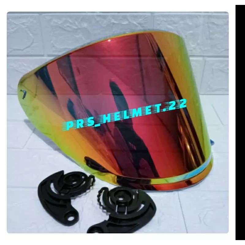 Flat visor nhk r6 / nhk r1 max Iridium red revo bonus stiker visor
