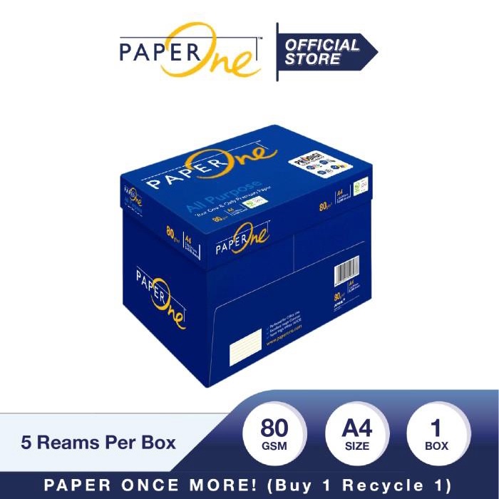 

Paper Paperone Kertas A4 80Gr All Purpose 1 Box (2500 Lembar) Kertas Hvs