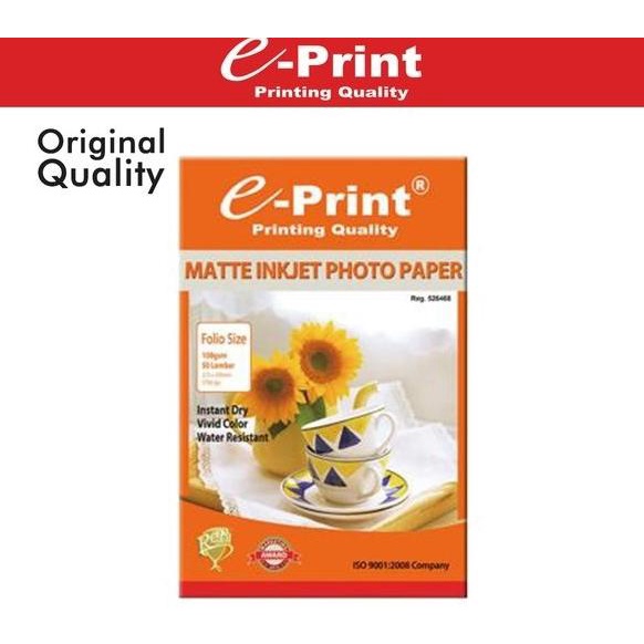 

KERTAS FOTO MATTE INKJET PHOTO PAPER FOLIO 108gsm