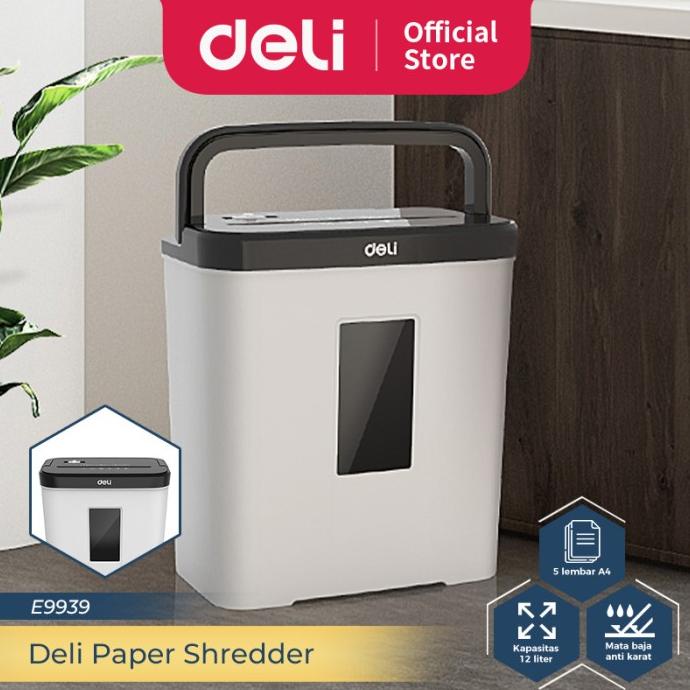 

Deli Penghancur kertas Paper Shredder kapasitas 5 lembar 12 Ltr E9939