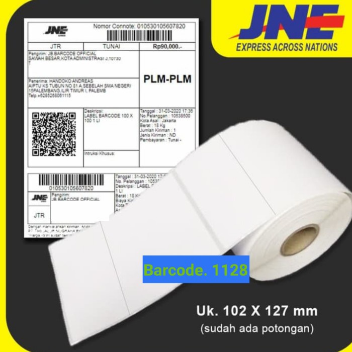 

Aurealiamall Label Thermal 102X127Mm-500 Pcs-Resi (Jne, Wahana,Pos Indonesia)*Promo