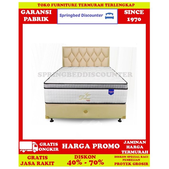 Springbed Kasur Javaland Super Deluxe PTop W wh California 160x200 Set