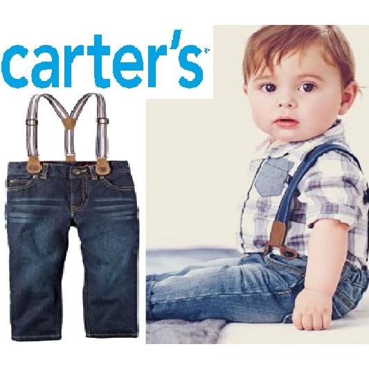 BISA COD Carter's Baby Suspender Jeans 3M-24M Original Denim Bayi 3 Bulan - 24 Bulan Original smgk