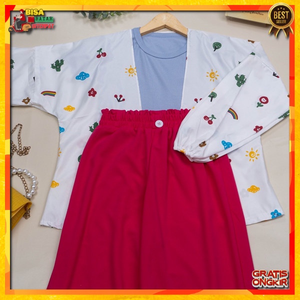 Setelan Wanita Murah Set Cewek Korea Style Baju Celana Dewasa Import Outer Set Kekinian Atasan Bawah