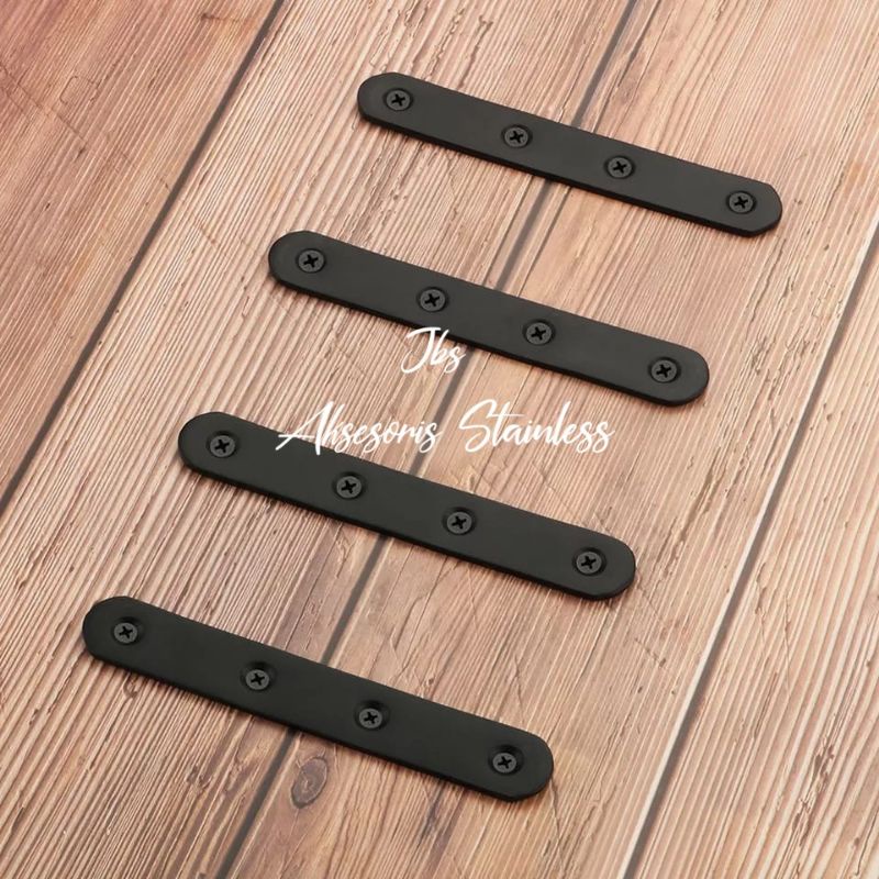 STRIP PLAT/ SIKU KONEKTOR SAMBUNGAN 7,6x1,6CM STAINLESS SS 201 HITAM