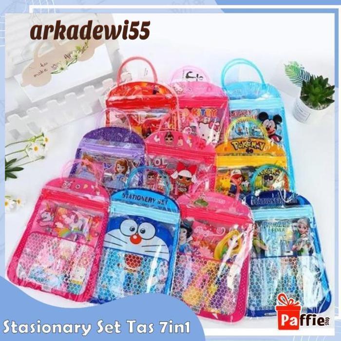 

Stasionary Set Tas Alat Tulis 7 in 1 Anak Sekolah Motif Kartun Pensil